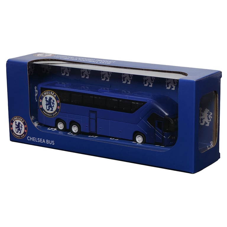 Chelsea FC Diecast Team Bus - Scaled Replica with Functioning Wheels and Opening Doors