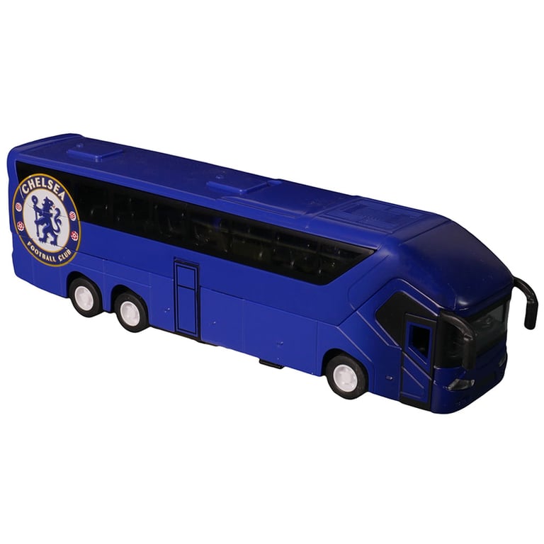 Chelsea FC Diecast Team Bus - Scaled Replica with Functioning Wheels and Opening Doors