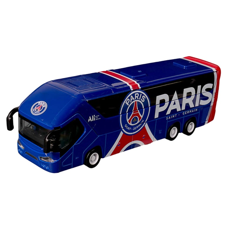 Paris Saint Germain FC Diecast Team Bus - Scaled Replica with Functioning Wheels and Opening Doors