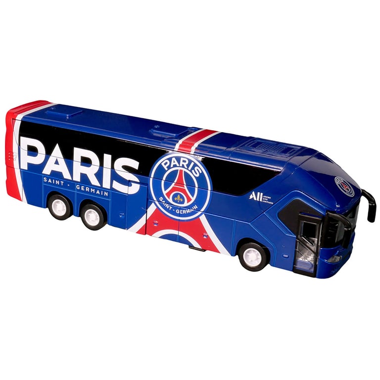 Paris Saint Germain FC Diecast Team Bus - Scaled Replica with Functioning Wheels and Opening Doors