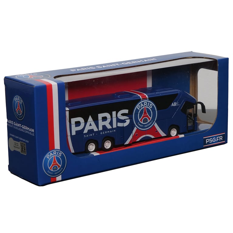 Paris Saint Germain FC Diecast Team Bus - Scaled Replica with Functioning Wheels and Opening Doors