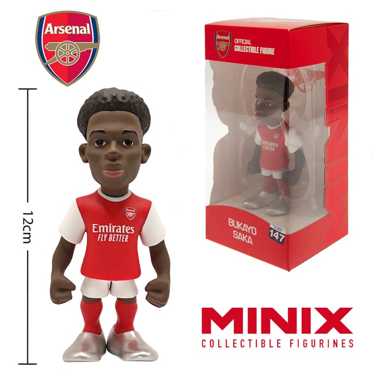 MINIX Arsenal FC Bukayo Saka 12cm Collectible Figurine - Number 7 Football Star