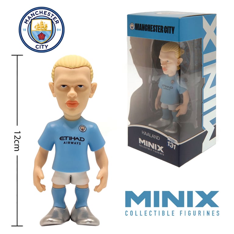 Manchester City FC MINIX 12cm Erling Haaland Figurine Collectible Number 9 Football Star