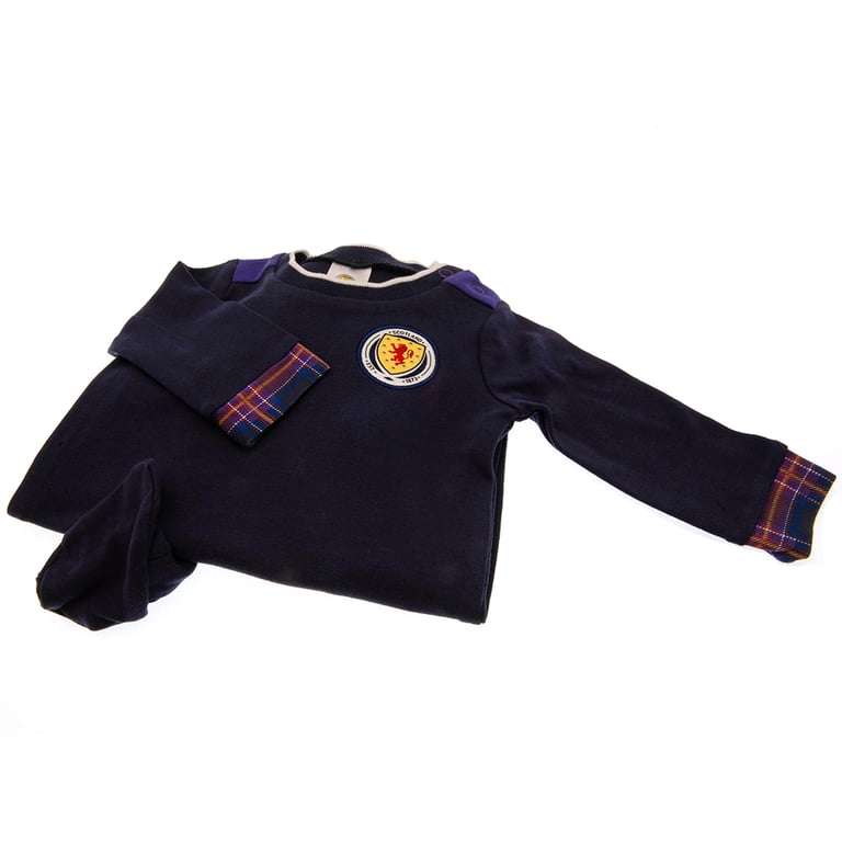 Scottish FA Sleepsuit 3-6 Months Navy and White Baby Sleepwear with Crest Design