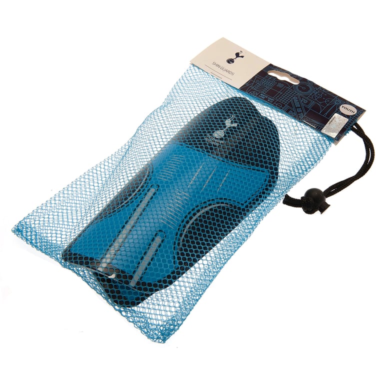 Tottenham Hotspur FC Delta Shin Pads Youths - Blue Crested Protection with Thick Moulded Shell