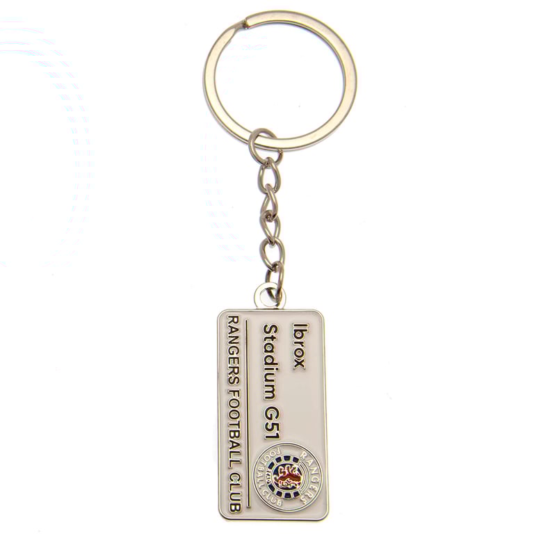 Rangers FC Embossed Street Sign Metal Keyring