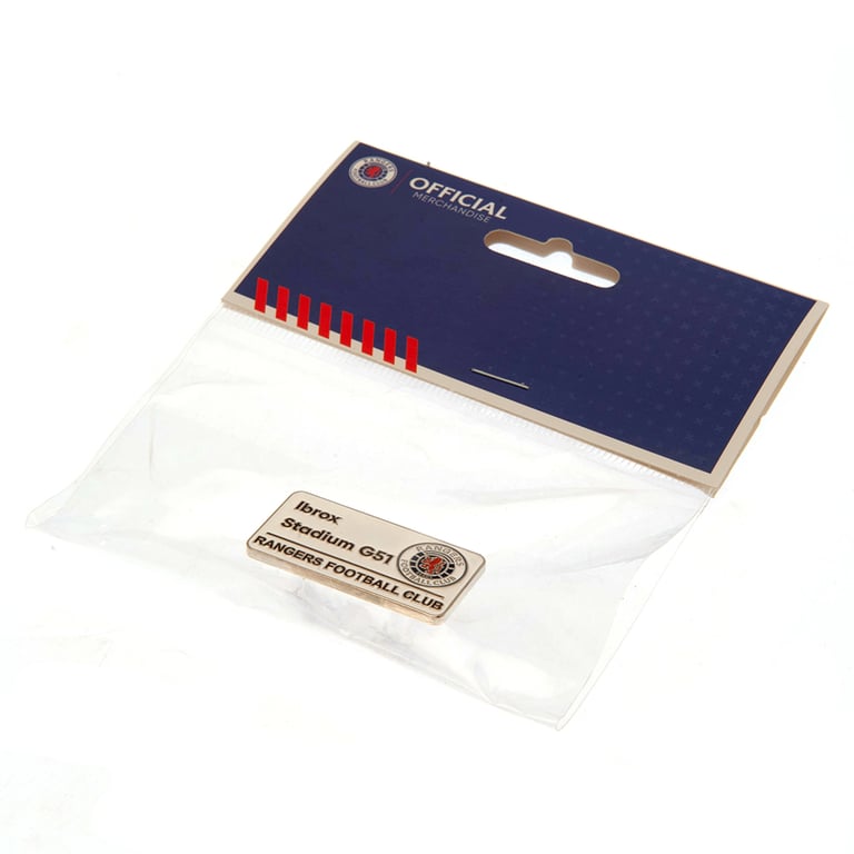 Rangers FC Metal Street Sign Badge - Die Stamped Enamel Pin with Butterfly Clasp Fixings