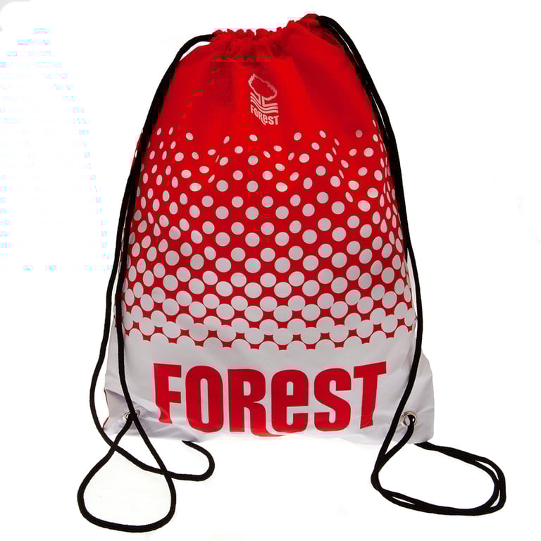 Nottingham Forest FC Fade Design Gym Bag with Club Crest and Drawstring Close