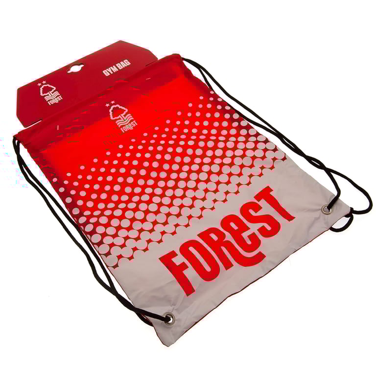 Nottingham Forest FC Fade Design Gym Bag with Club Crest and Drawstring Close