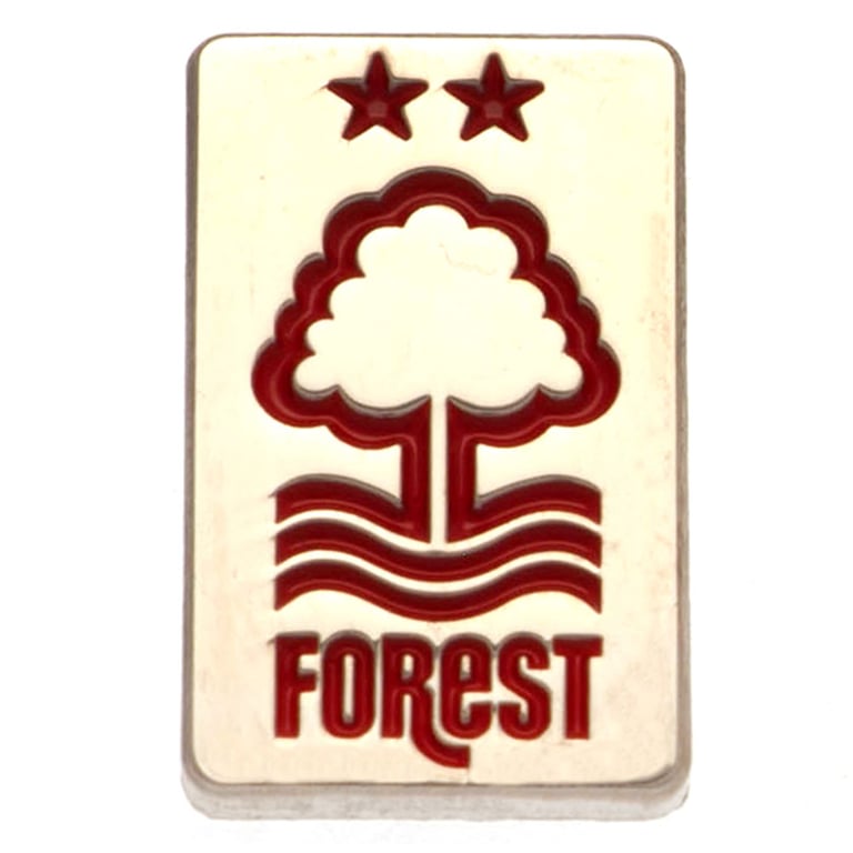 Nottingham Forest FC Metal Pin Badge - Die Stamped Crest with Red Enamel Infill and Butterfly Clasp Fixing