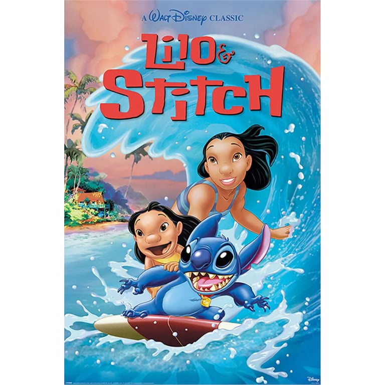 Lilo & Stitch Maxi Surfing Poster (178cm) - High Resolution Wave Artwork Print