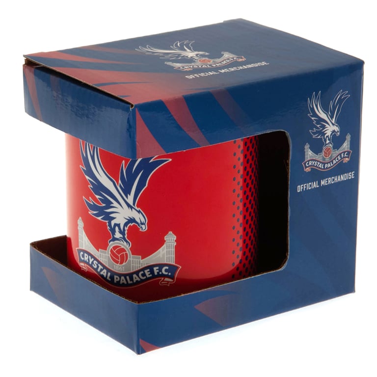 Crystal Palace FC Fade Design Ceramic Coffee Mug - Club Crest & White Handle