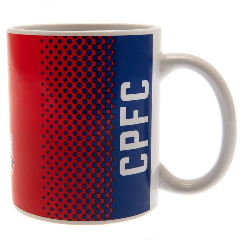 Crystal Palace FC Fade Design Ceramic Coffee Mug - Club Crest & White Handle