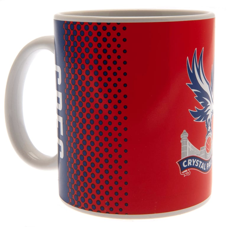 Crystal Palace FC Fade Design Ceramic Coffee Mug - Club Crest & White Handle