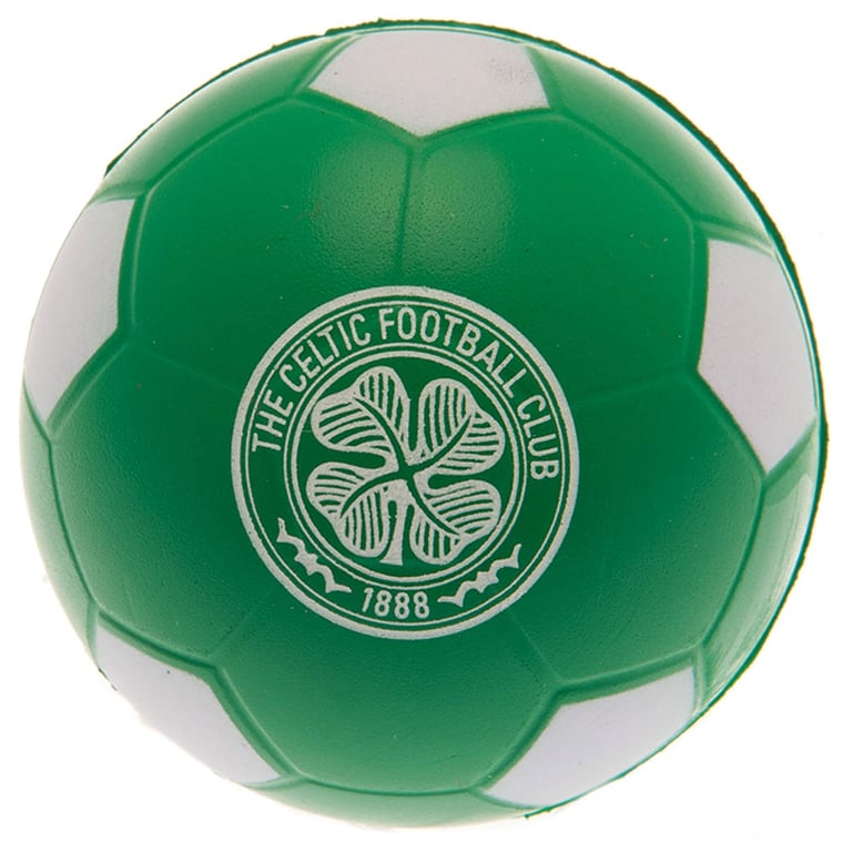 Celtic FC Green and White Football Design Stress Ball, PU Foam, Official Crest Print