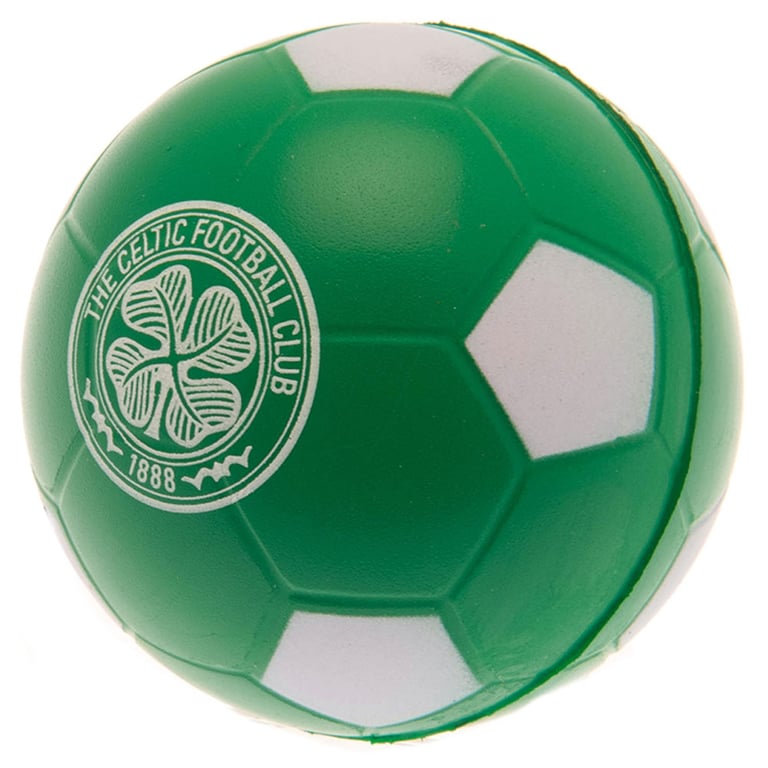 Celtic FC Green and White Football Design Stress Ball, PU Foam, Official Crest Print