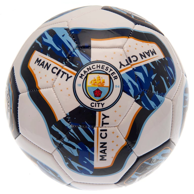 Manchester City FC Tracer Football - 26 Panel PVC Ball with Full Colour Crests