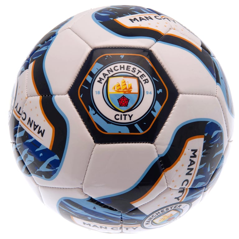 Manchester City FC Tracer Football - 26 Panel PVC Ball with Full Colour Crests