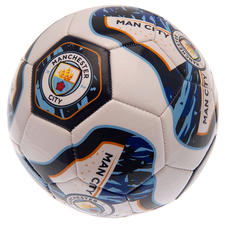Manchester City FC Tracer Football - 26 Panel PVC Ball with Full Colour Crests
