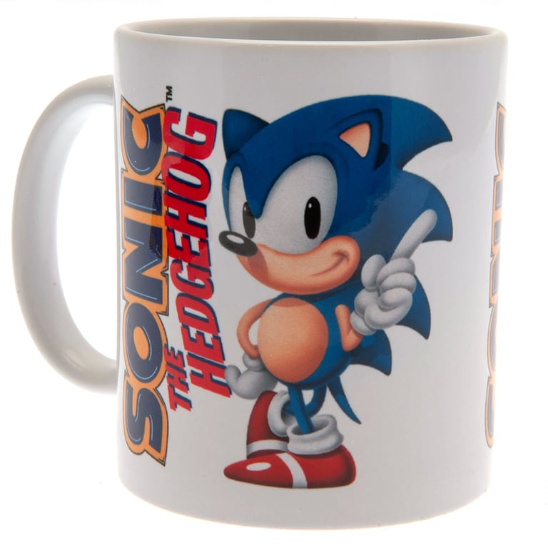 Sonic The Hedgehog Ceramic Glazed Coffee Mug with White Handle