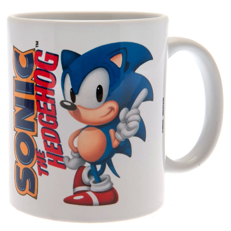 Sonic The Hedgehog Ceramic Glazed Coffee Mug with White Handle