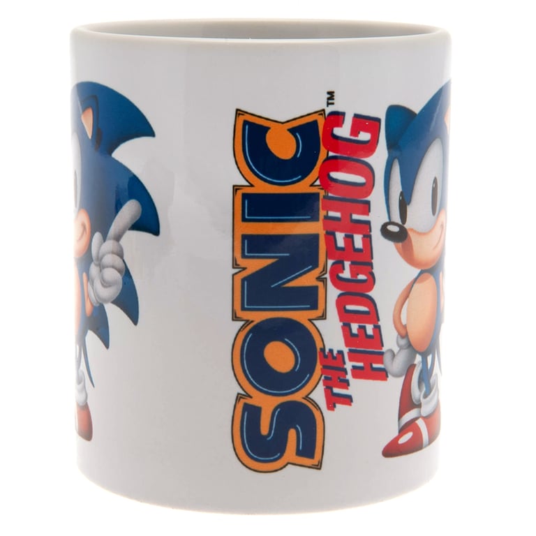 Sonic The Hedgehog Ceramic Glazed Coffee Mug with White Handle