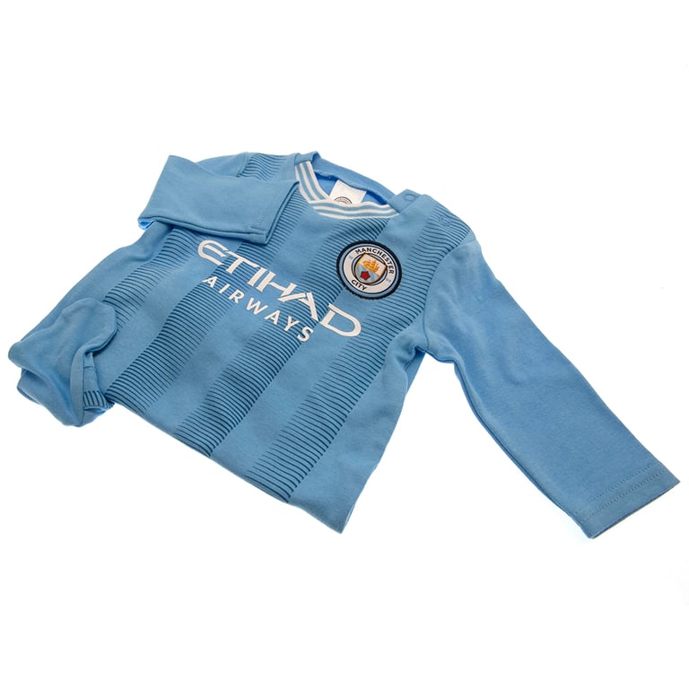 Manchester City FC Baby Sleepsuit - Soft Cotton Design Inspired by 2023-24 Season Kit