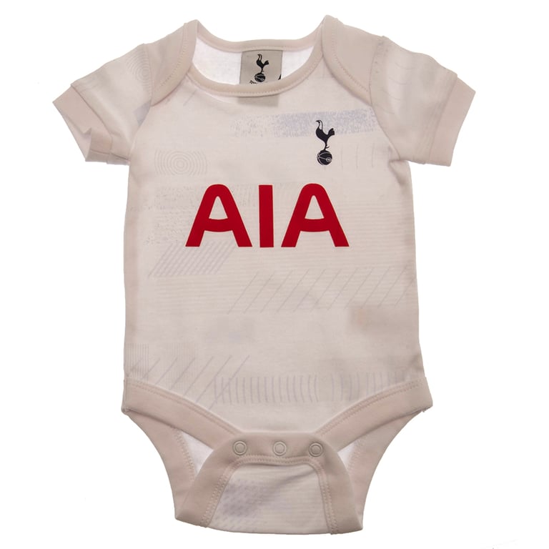Tottenham Hotspur FC 2 Pack Cotton Bodysuit - Multi Design Twin Pack with Sponsor Crest