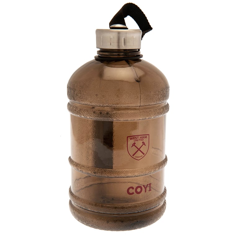 West Ham United FC Durable Claret Crest Water Bottle with Carry Handle and Secure Lid