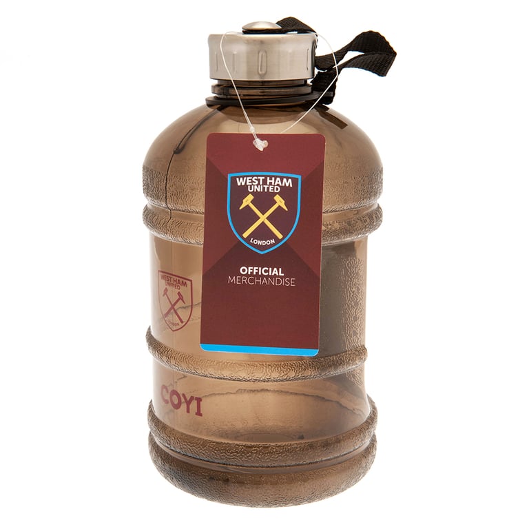 West Ham United FC Durable Claret Crest Water Bottle with Carry Handle and Secure Lid