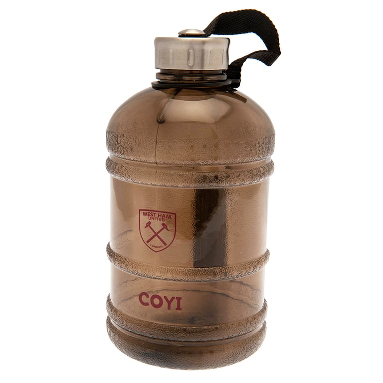 West Ham United FC Durable Claret Crest Water Bottle with Carry Handle and Secure Lid