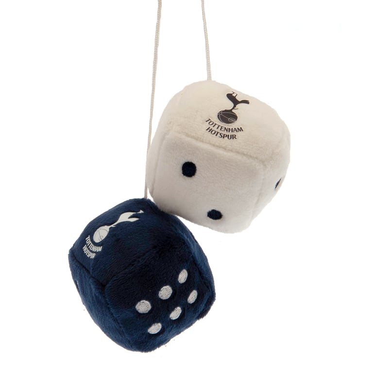 Tottenham Hotspur FC Soft Navy and White Hanging Dice with Woven String