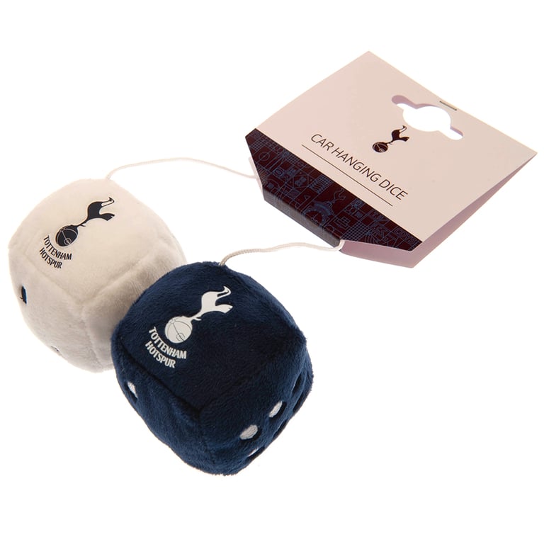 Tottenham Hotspur FC Soft Navy and White Hanging Dice with Woven String