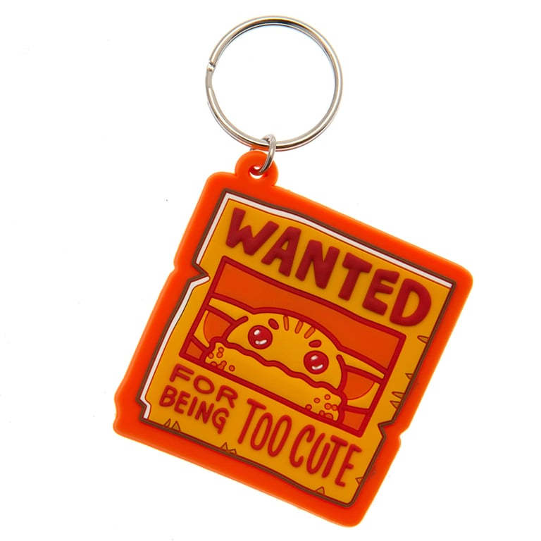 Star Wars The Mandalorian Durable PVC Keychain with Chain and Split Ring