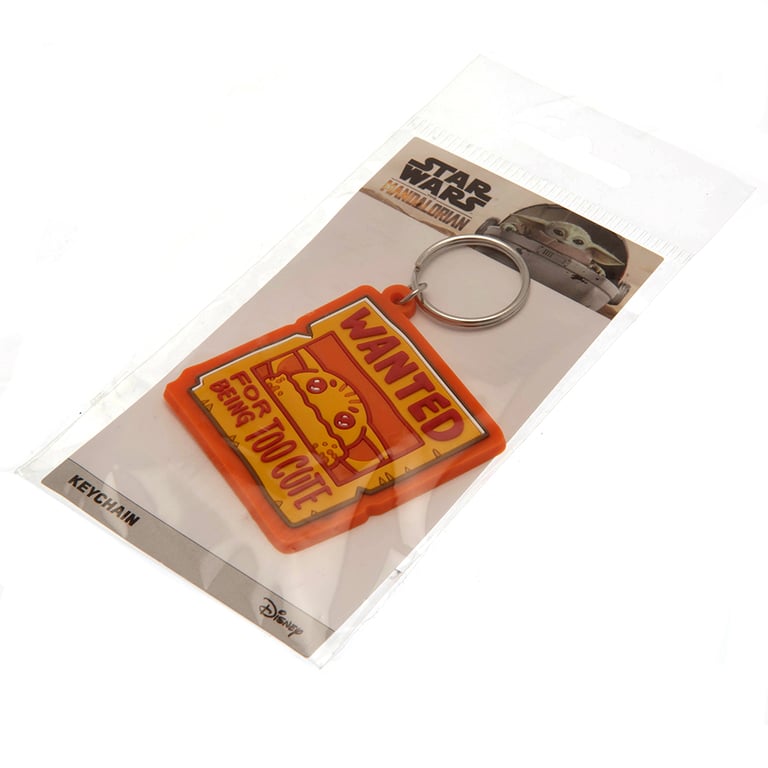 Star Wars The Mandalorian Durable PVC Keychain with Chain and Split Ring