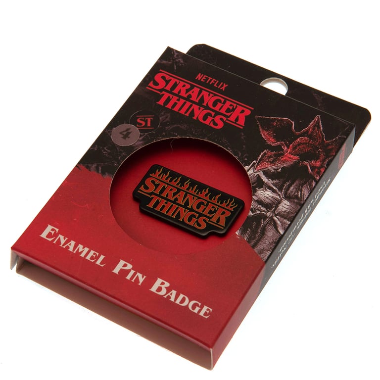 Stranger Things Enamel Pin Badge - Detailed Logo Design with Rubber Push Fixing