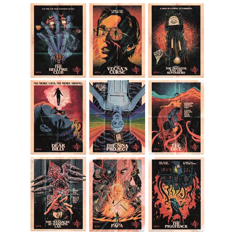 Stranger Things 4 Collector Print Set - Season 4 Artwork for Home Decor