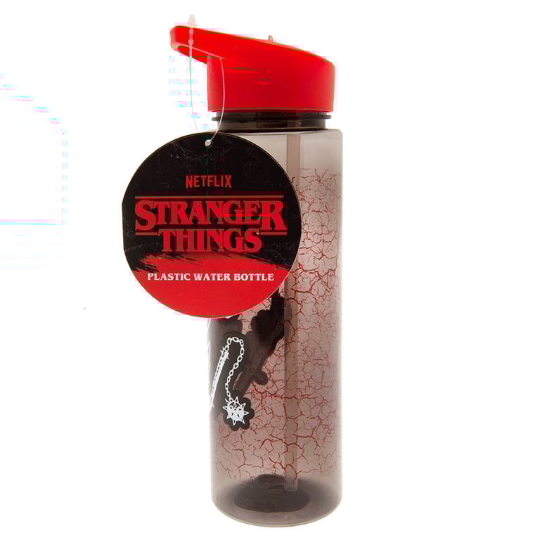 Stranger Things Hellfire Club Plastic Drinks Bottle - Clear Design with Screw Top Lid and Spout
