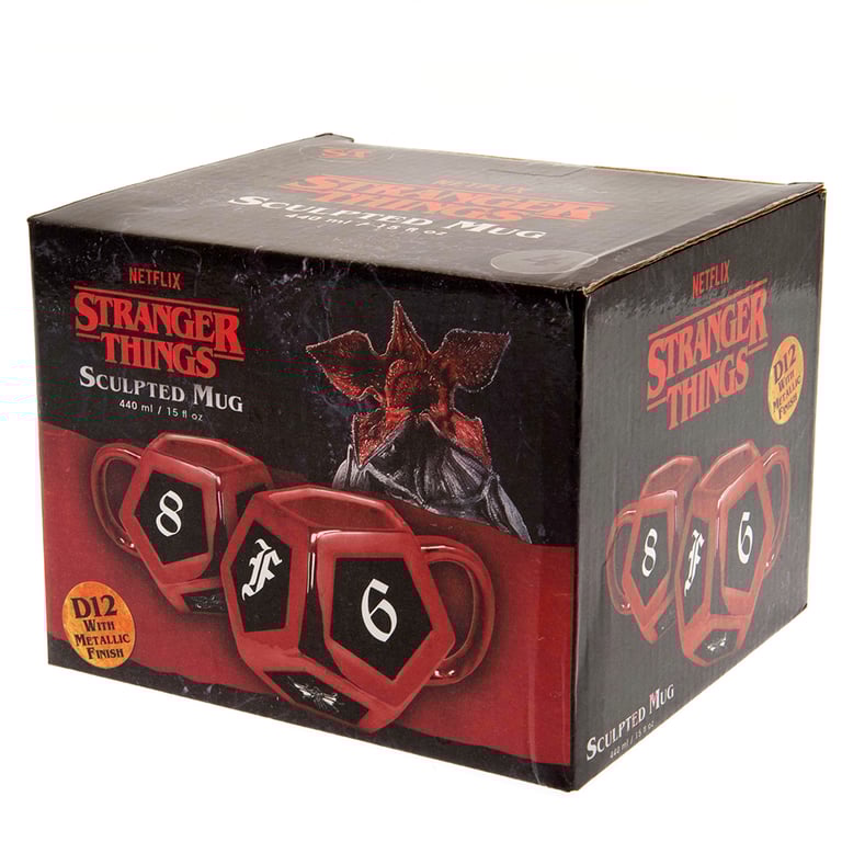 Stranger Things 3D D12 Ceramic Mug - Roll Your Fate with Detailed Design