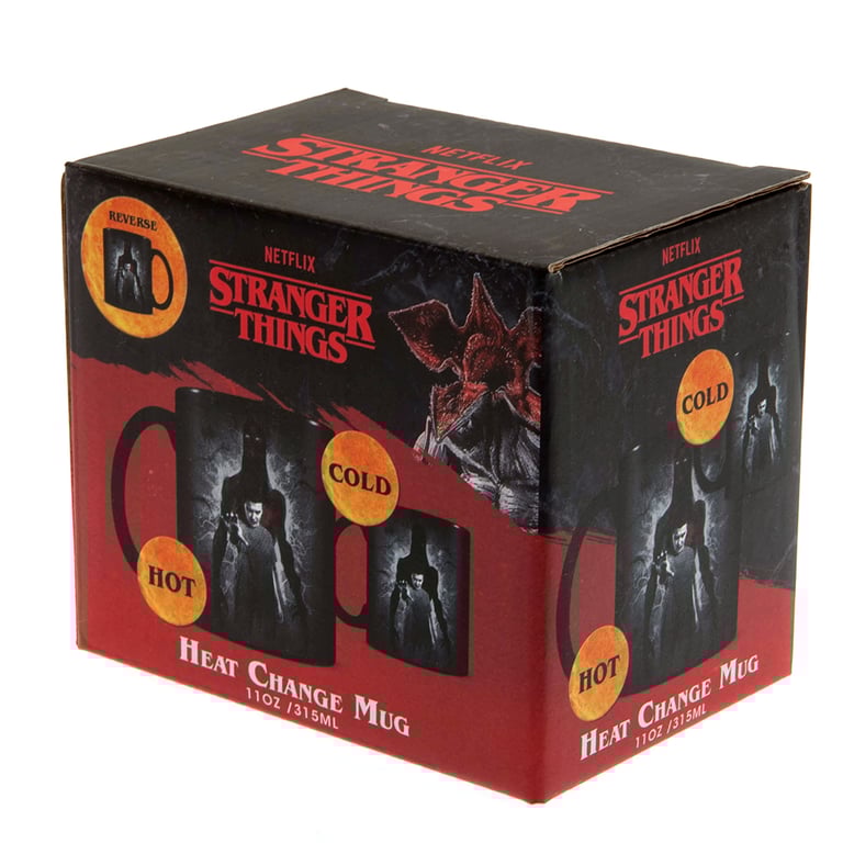 Stranger Things 4 Heat Changing Vecna Mug - Hand Wash Only, Heat Sensitive Artwork of Eleven and Vecna
