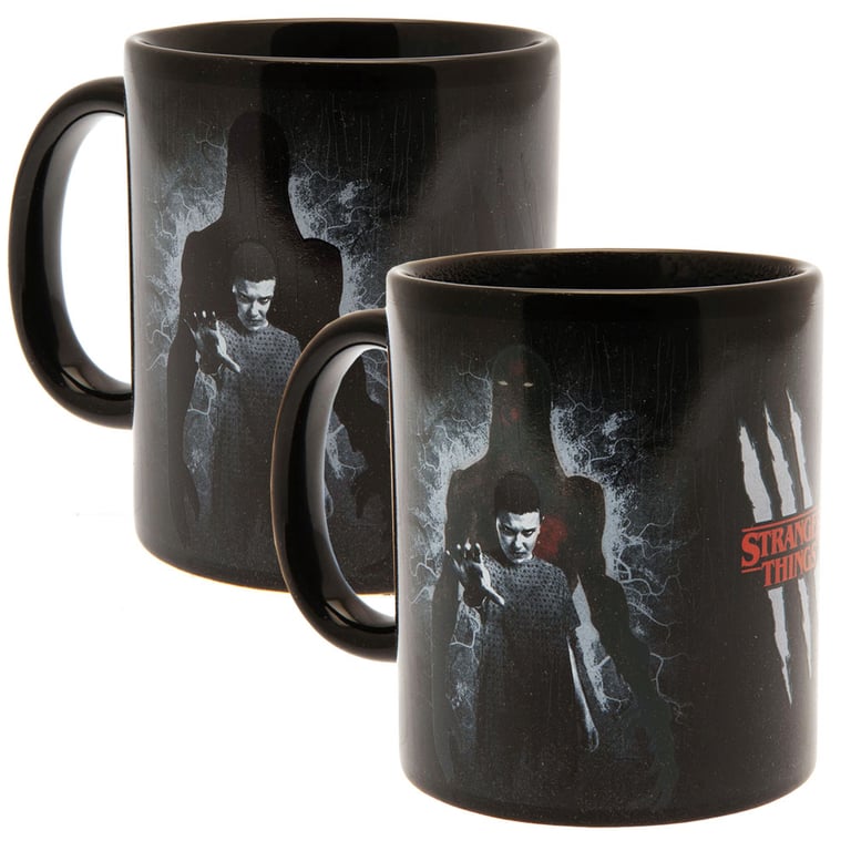Stranger Things 4 Heat Changing Vecna Mug - Hand Wash Only, Heat Sensitive Artwork of Eleven and Vecna