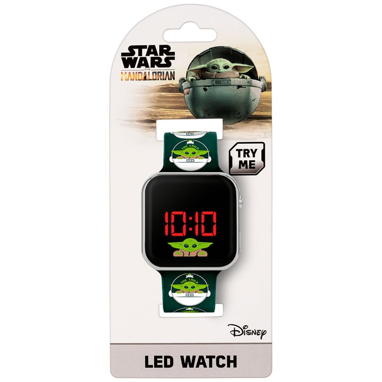 Star Wars Mandalorian Grogu Junior LED Digital Watch with Silicone Strap