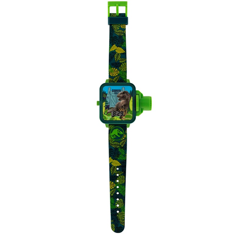 Jurassic World Junior Digital Projection Watch - Kids Silicone Strap Watch with Button Projection and 6 Exciting Images
