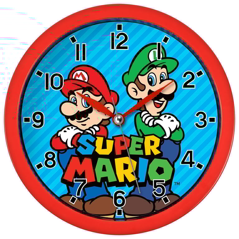 Super Mario Durable Plastic Wall Clock with Modern Quartz Movement