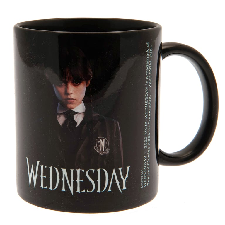 Wednesday Ceramic Mug - Kiln Fired Finish with Wednesday & Enid Silhouette Design