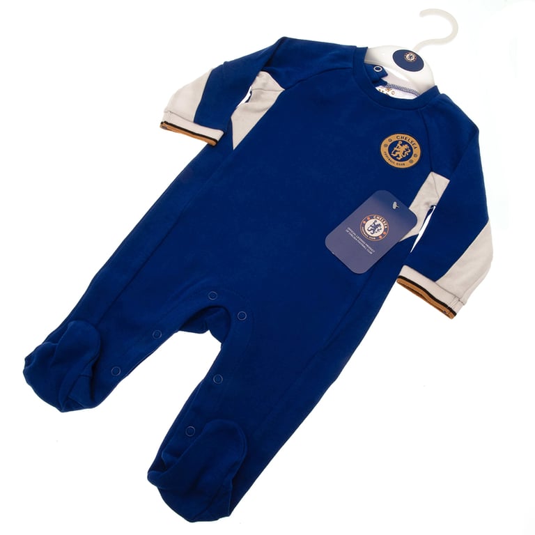 Chelsea FC Royal Blue Baby Sleepsuit - Soft Cotton Design with Club Crest