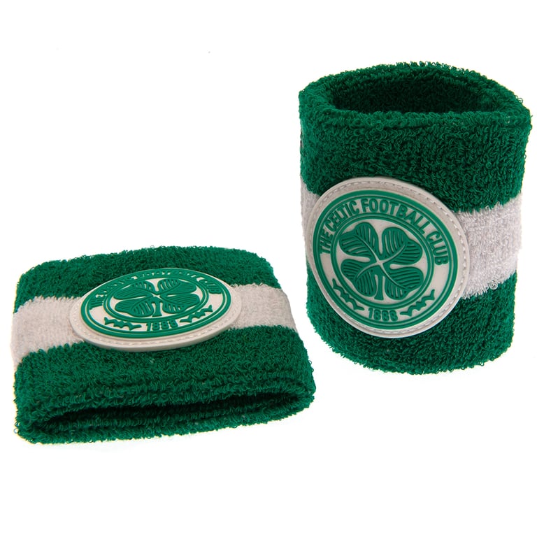 Celtic FC Soft Cotton Wristbands - Green Club Crest Design, One Size Fits All
