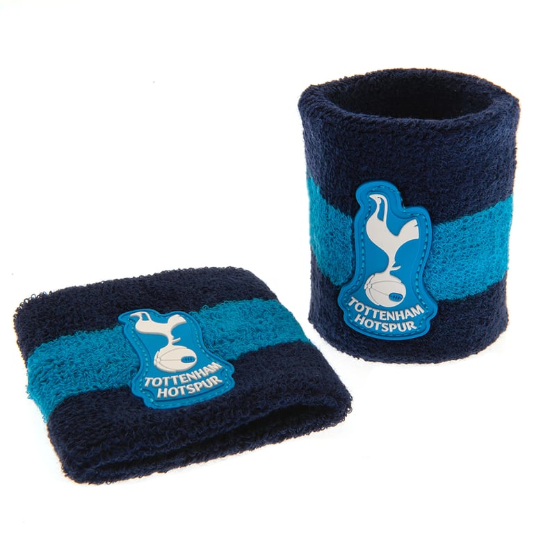 Tottenham Hotspur FC Navy Blue Soft Cotton Wristbands with Electric Blue Bands and Club Crest