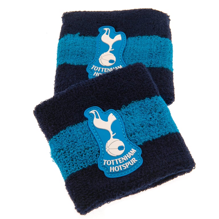 Tottenham Hotspur FC Navy Blue Soft Cotton Wristbands with Electric Blue Bands and Club Crest