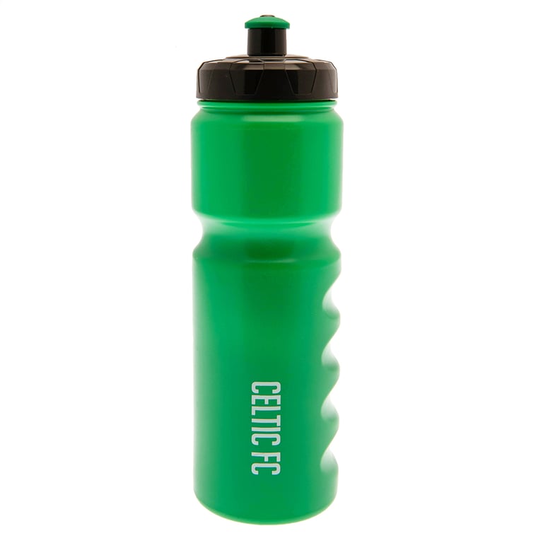 Celtic FC Green Stripe Plastic Drinks Bottle with Screw Top and Celtic Crest Design